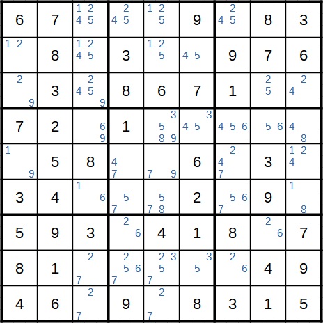 Writing all candidates into empty cells in Sudoku