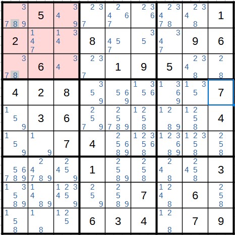 Example of intersection removal in a block