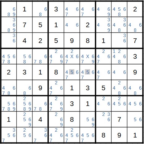 Solution of intersection removal in a row