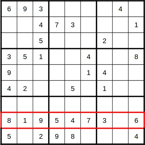 Sudoku with only one empty cell